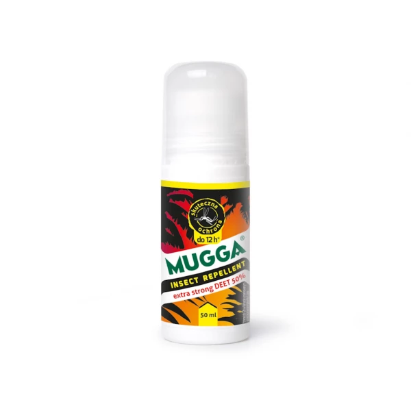 Środek na komary Mugga Strong Roll On 50% DEET. 