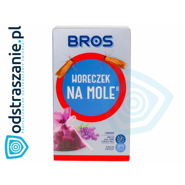 Bros Woreczek lawendowy na mole odzieżowe. Zwalczanie moli ubraniowych.