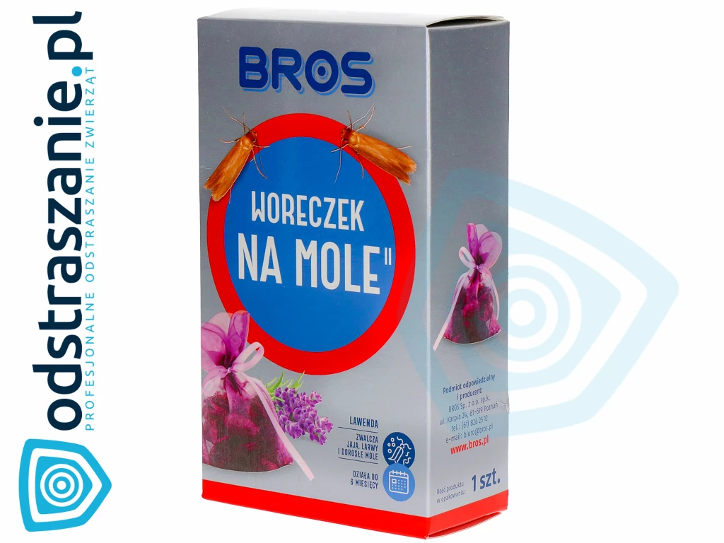 woreczek na mole odzieżowe, woreczek na mole ubraniowe, zawieszka na mole ubraniowe bros, lawenda na mole, na mole lawenda, olejek lawendowy na mole