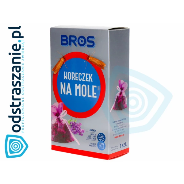 Bros Woreczek lawendowy na mole odzieżowe. Zwalczanie moli ubraniowych.