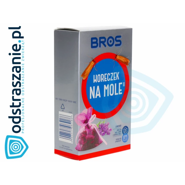 Bros Woreczek lawendowy na mole odzieżowe. Zwalczanie moli ubraniowych.