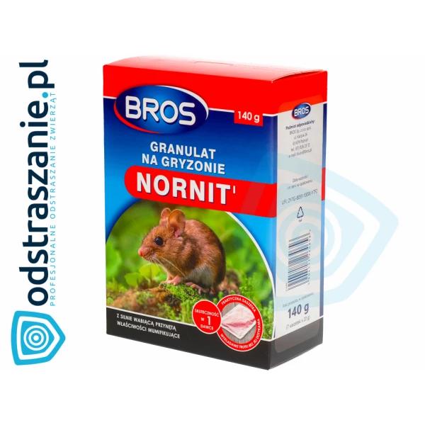 Trutka na gryzonie Bros Nornit 140g granulat