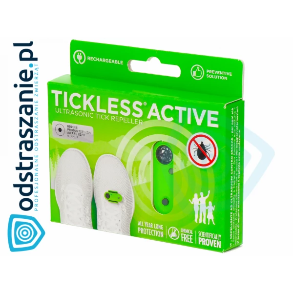 Urządzenie ultradźwiękowe na kleszcze TickLess ACTIVE GREEN dla aktywnych.