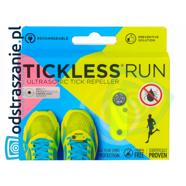 Urządzenie ultradźwiękowe na kleszcze TickLess Run UV YELLOW dla biegaczy.