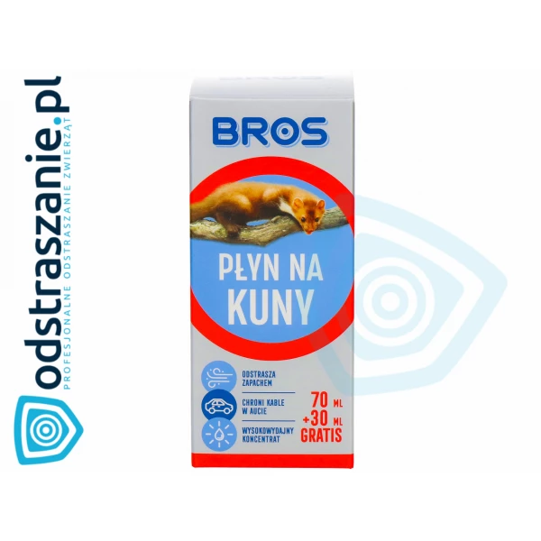 Płyn odstraszający na kuny. Ochrona kabli w samochodzie. Środek na kuny Bros 100ml