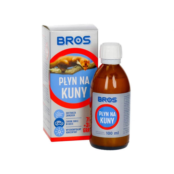 Płyn odstraszający na kuny. Ochrona kabli w samochodzie. Środek na kuny Bros 100ml