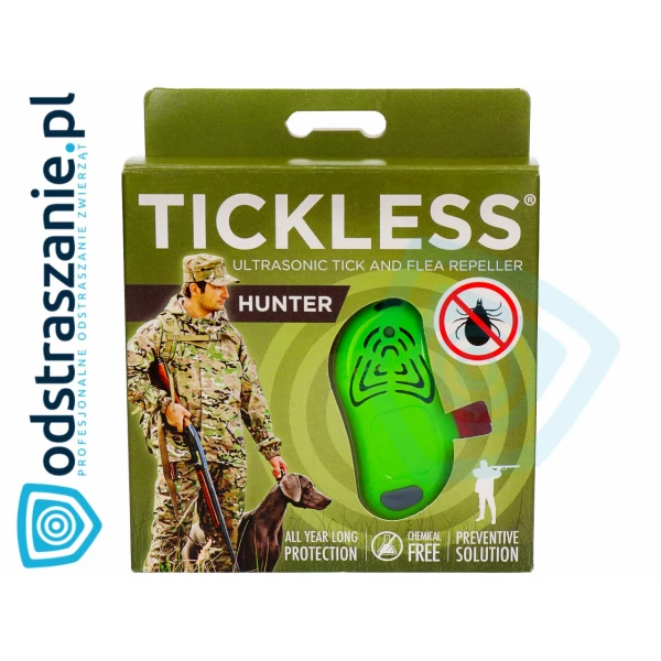 Urządzenie ultradźwiękowe na kleszcze Tickless Hunter dla myśliwych zielony.