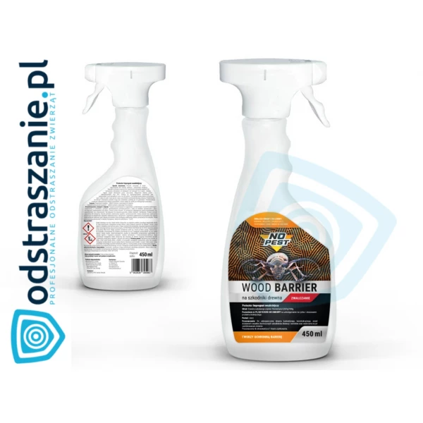 Środek na korniki, spuszczele, kołatki NO PEST WOOD BARRIER spray 450ML.