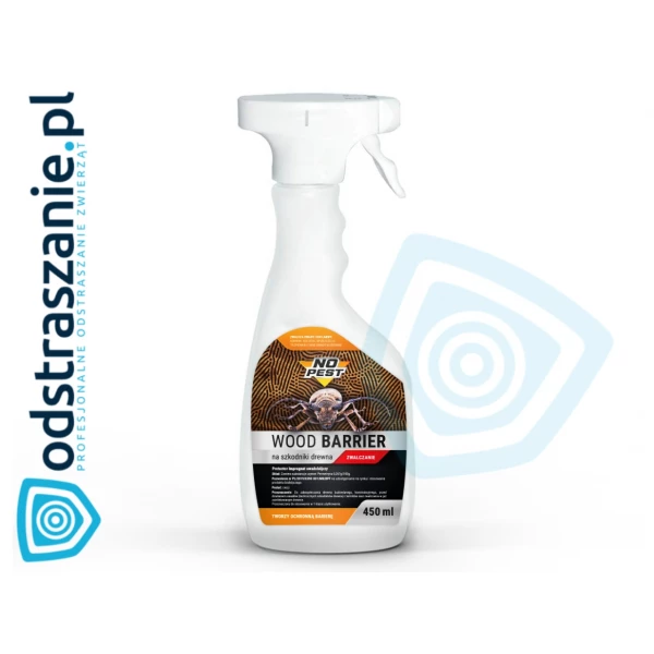 Środek na korniki, spuszczele, kołatki NO PEST WOOD BARRIER spray 450ML.