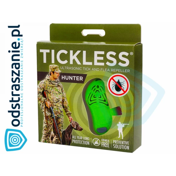 Urządzenie ultradźwiękowe na kleszcze Tickless Hunter dla myśliwych zielony.
