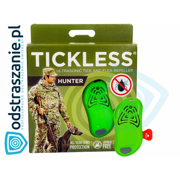 Urządzenie ultradźwiękowe na kleszcze Tickless Hunter dla myśliwych zielony.