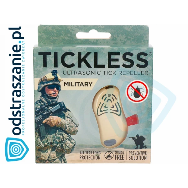 Urządzenie ultradźwiękowe na kleszcze Tickless Military Khaki dla dorosłych.