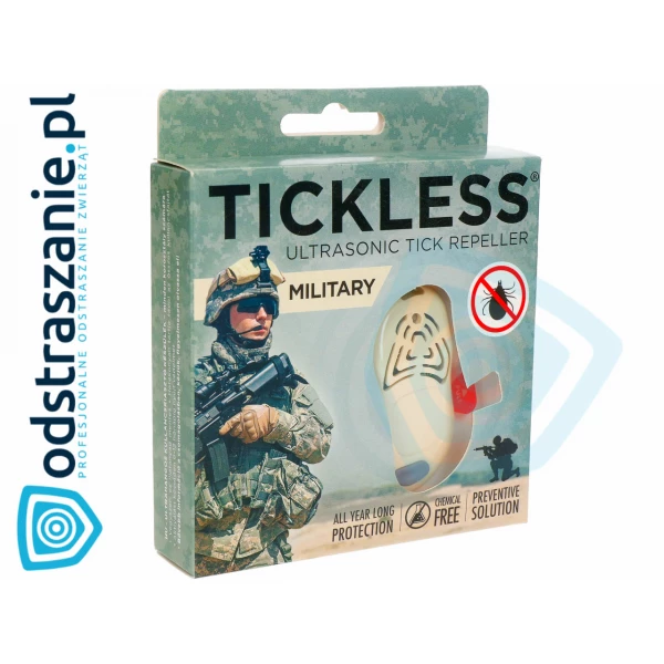 Urządzenie ultradźwiękowe na kleszcze Tickless Military Khaki dla dorosłych.