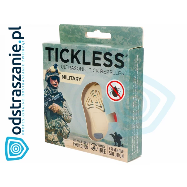 Urządzenie ultradźwiękowe na kleszcze Tickless Military Khaki dla dorosłych.