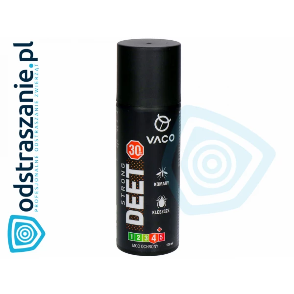 Preparat na kleszcze Vaco. 30% DEET. Środek na komary i meszki 170ml.