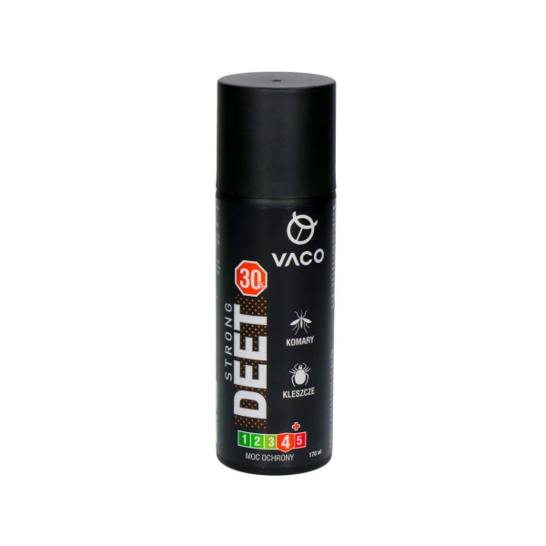 Preparat na kleszcze Vaco. 30% DEET. Środek na komary i meszki 170ml.