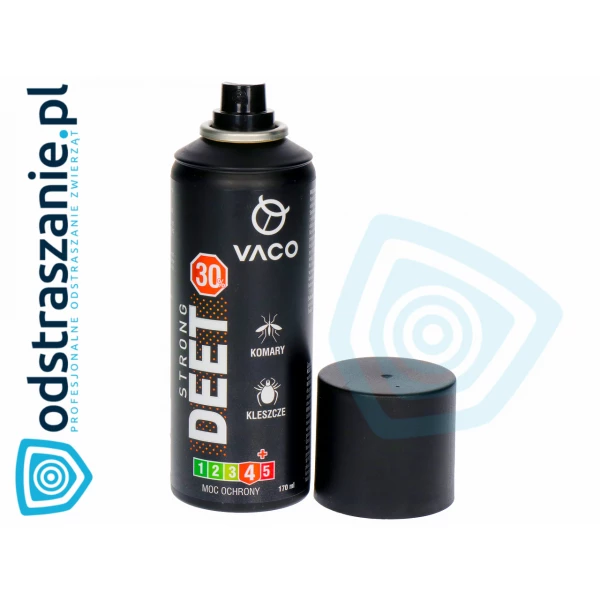 Preparat na kleszcze Vaco. 30% DEET. Środek na komary i meszki 170ml.