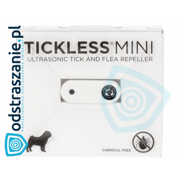 Tickless Mini urządzenie ultradźwiękowe na kleszcze i pchły dla psów biały