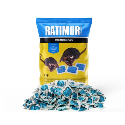 Trutka na szczury i myszy Ratimor brodifakum niebieska pasta w saszetkach 1kg