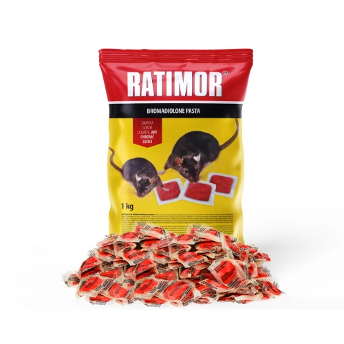Trutka na szczury i myszy Ratimor bromadiolon czarwona pasta w saszetkach 1kg