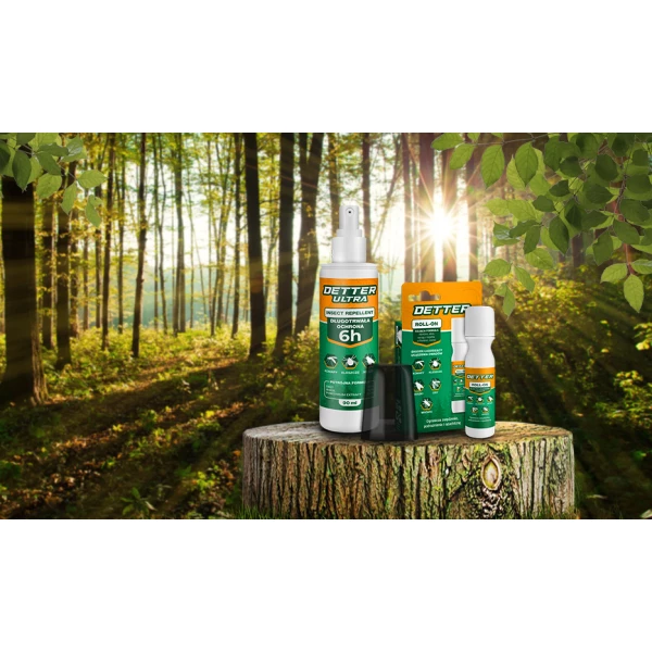 Spray na owady Detter Ultra i środek na ukąszenia owadów Detter Roll-On.