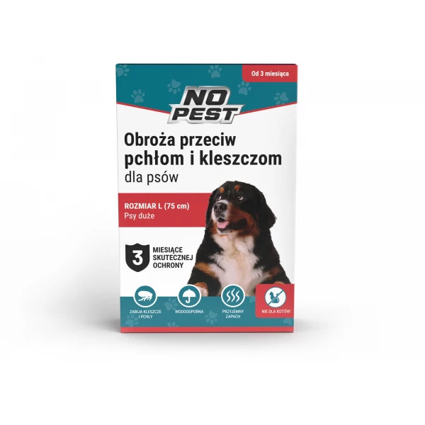 Obroża na kleszcze i pchły dla psa dużego rozmiar XL 75cm No Pest®