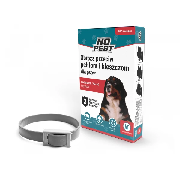 Obroża na kleszcze i pchły dla psa dużego rozmiar XL 75cm No Pest®