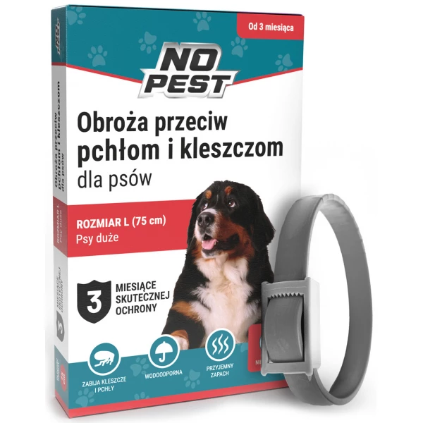 Obroża na kleszcze i pchły dla psa dużego rozmiar XL 75cm No Pest®