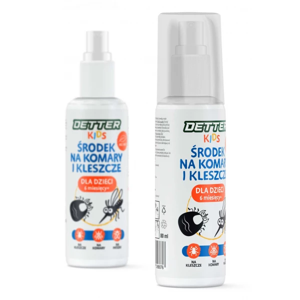 Środek na kleszcze, komary i meszki dla małych dzieci 6mc Detter® Kids 80ml
