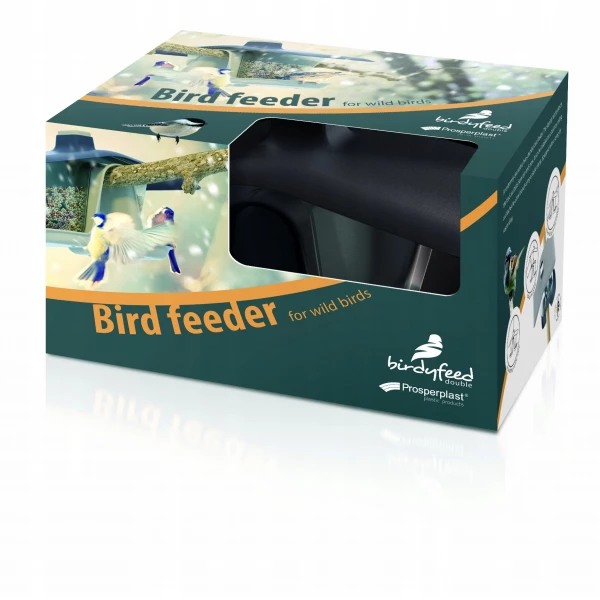 Nowoczesny karmnik na balkon barierkę Birdyfeed Double 