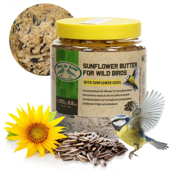 Masło słonecznikowe dla ptaków. Pokarm, masło z nasionami słonecznika Best for Birds 250g