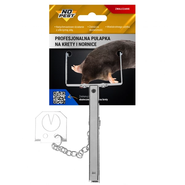 Pułapka na krety, nornice, karczowniki No Pest®. Profesjonalna nożycowa łapka na krety