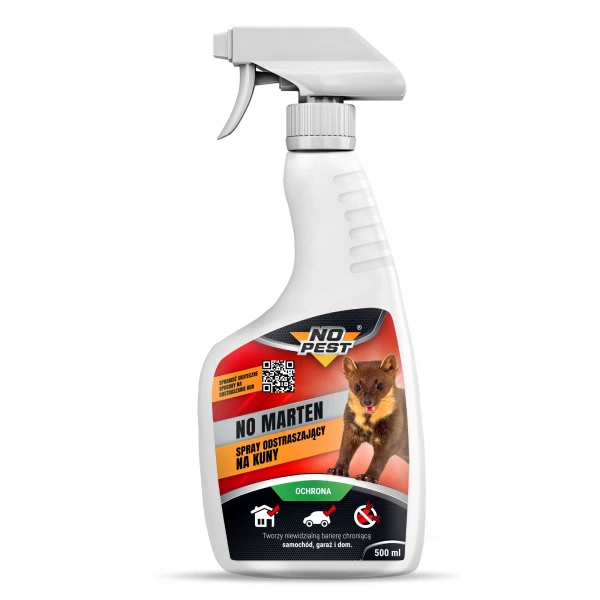 Środek odstraszający kuny. Preparat NO-MARTEN spray RTU zestaw.