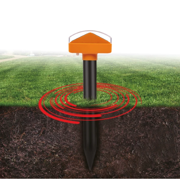 Solarny odstraszacz kretów, nornic 1800 m² No Pest® Thor Hammer Repeller