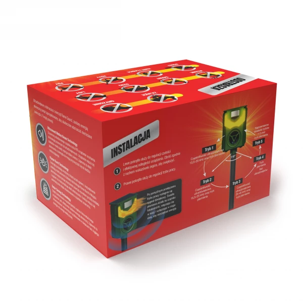 Ultradźwiękowy odstraszacz kotów, psów No Pest® Flame Guard