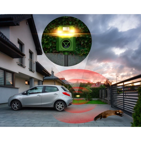 Odstraszacz na kuny do domu, garażu, na parking No Pest® Flame Guard 