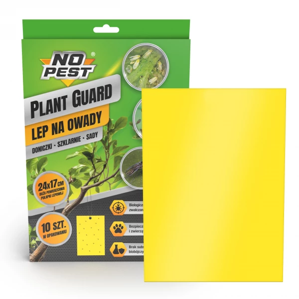 Żółte tablice lepowe na owady na drzewa, krzewy Plant Guard No Pest® 24x17 cm 10 szt