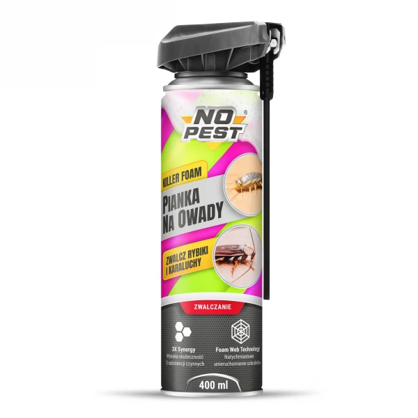 Środek na karaluchy, prusaki, rybiki spray pianka preparat No Pest® Killer Foam 