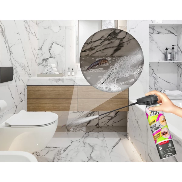 Środek na karaluchy, prusaki, rybiki spray pianka preparat No Pest® Killer Foam 