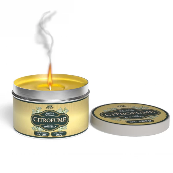 Citronella świeca sojowa 280g w puszce 40h palenia