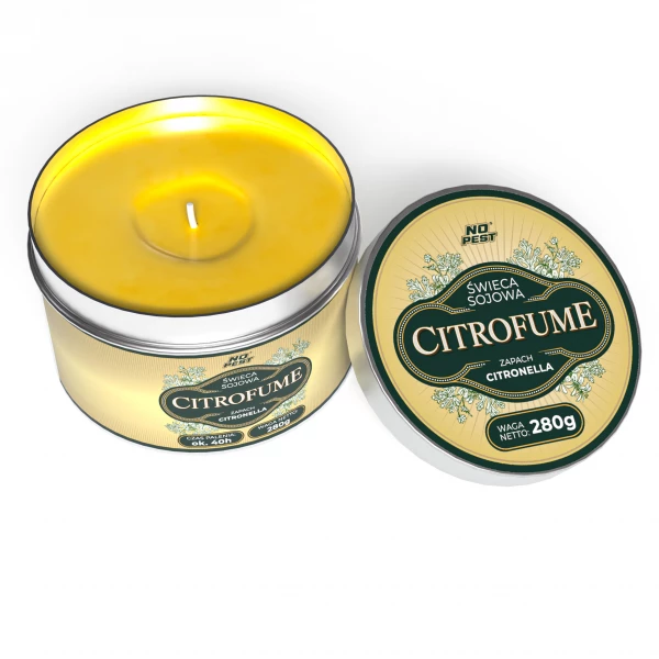 Citronella świeca sojowa 280g w puszce 40h palenia