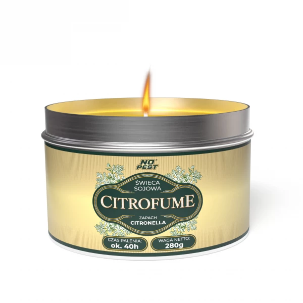 Citronella świeca sojowa 280g w puszce 40h palenia