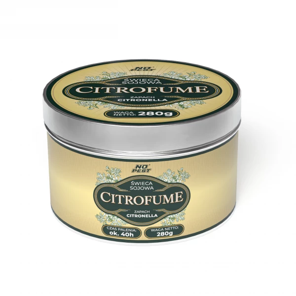 Citronella świeca sojowa 280g w puszce 40h palenia