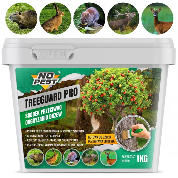 Środek na jelenie, sarny, bobry, zające do ochrony drzew przed obgryzaniem 1kg Tree Guard PRO No Pest®