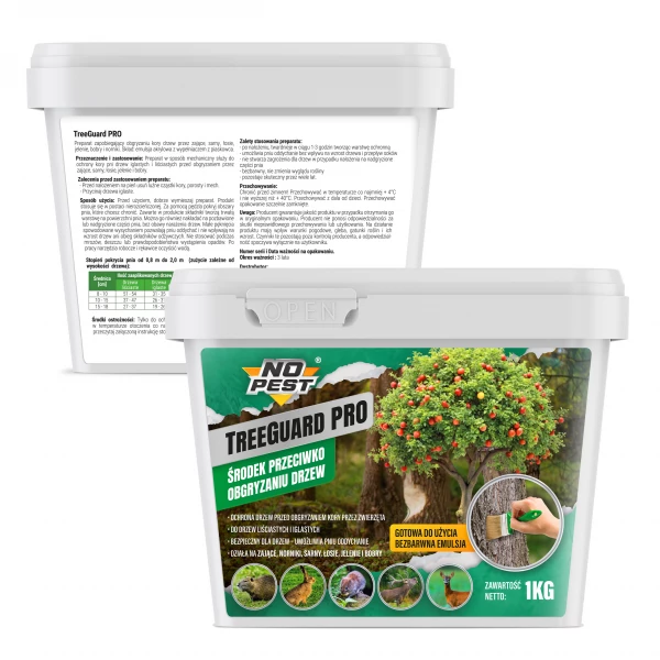 Środek na jelenie, sarny, bobry, zające do ochrony drzew przed obgryzaniem 1kg Tree Guard PRO No Pest®