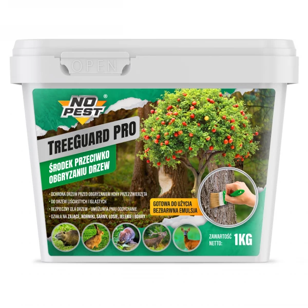 Środek na jelenie, sarny, bobry, zające do ochrony drzew przed obgryzaniem 1kg Tree Guard PRO No Pest®