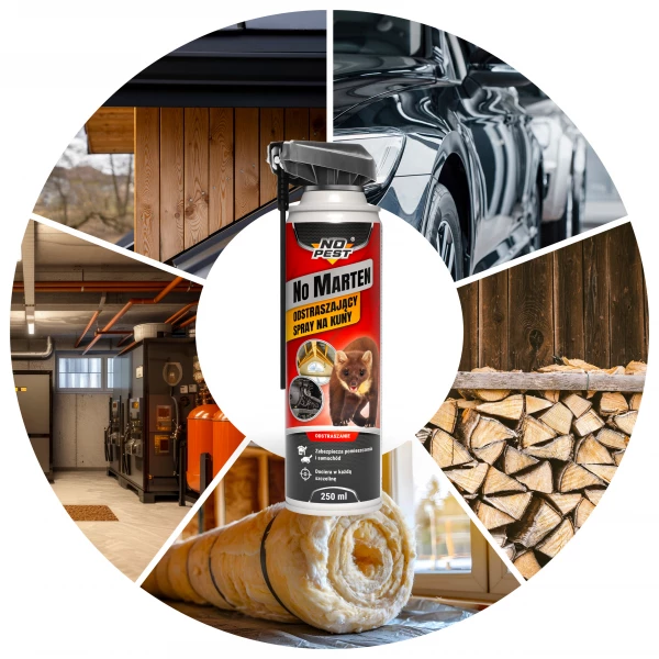 Środek na kuny, preparat odstraszający kuny spray No Pest® No Marten Spray.