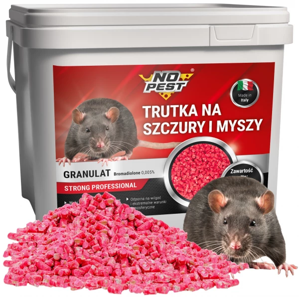Trutka na szczury, myszy, gryzonie No Pest® bromadiolon czerwony granulat, pellet 5kg
