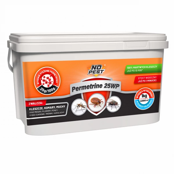 Permetryna 25% na kleszcze, komary, muchy, pluskwy Permetrine 25WP No Pest® 1kg