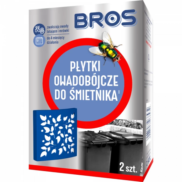 Płytki owadobójcze do śmietnika na owady latające i mrówki Bros 2szt